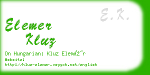 elemer kluz business card